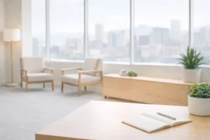 Modern mental health office setting representing how to choose an ADHD specialist in Denver.